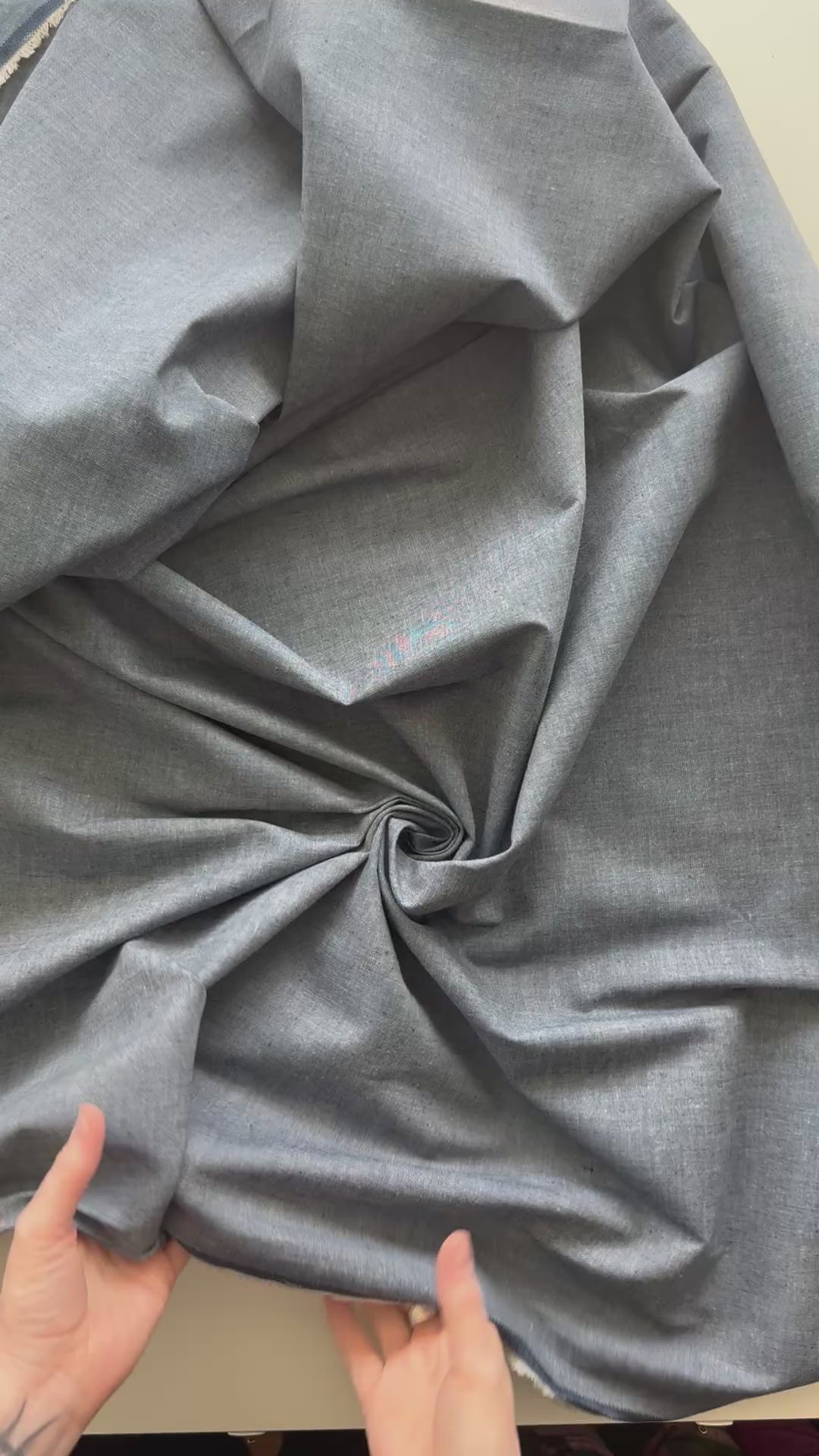 Cotton Chambray - Medium Blue