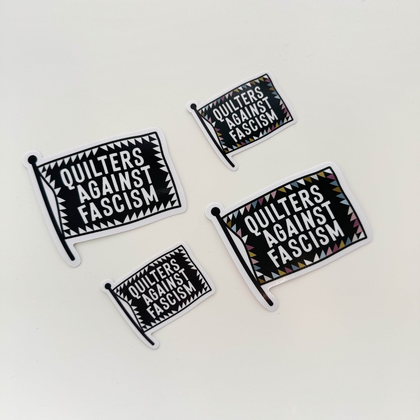 Quilters Against Fascism Sticker
