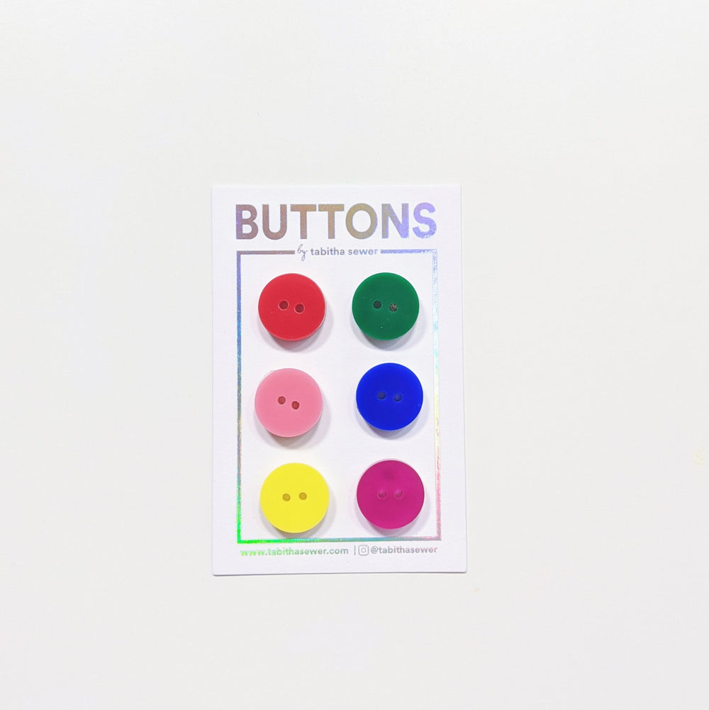 Rainbow set of Buttons (15mm)