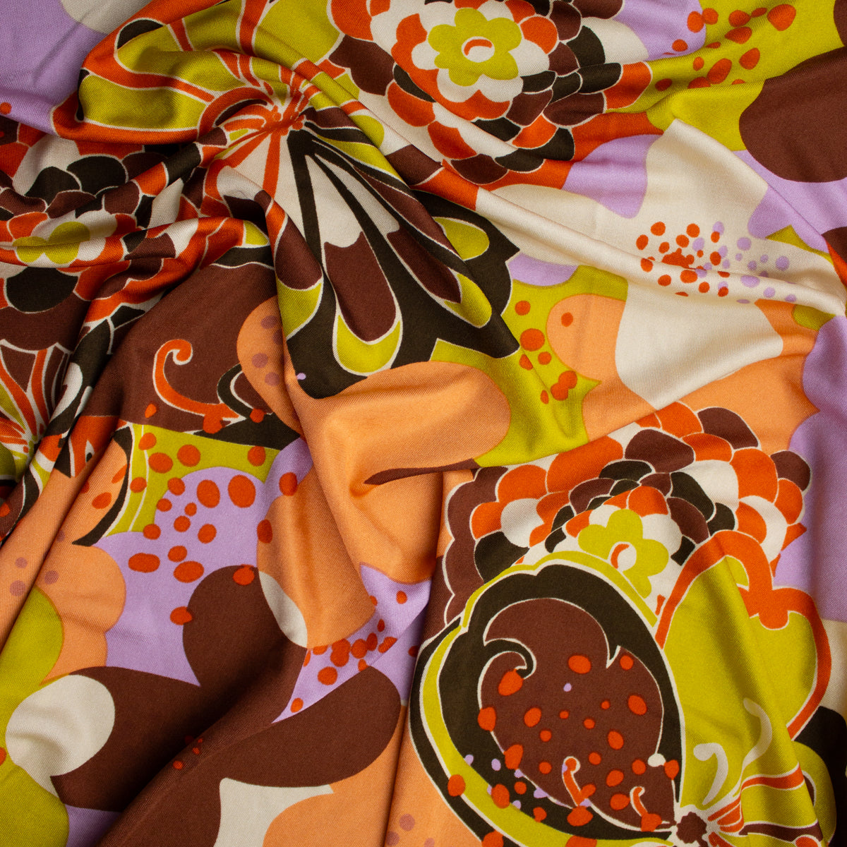 Deadstock Silk Jersey - Retro Florals – Wyldwood Creative