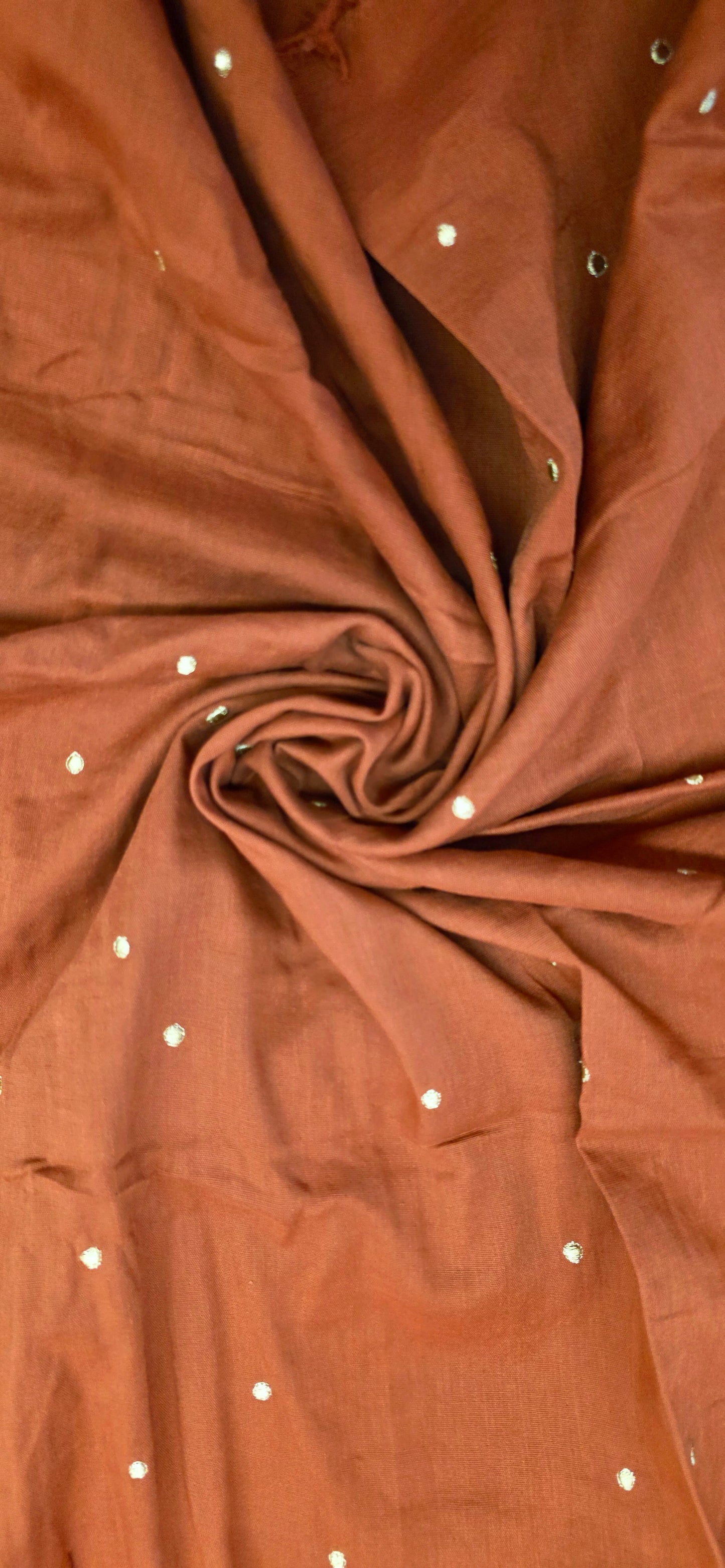 ReStash: 1.75yd Rust Embroidered Double Gauze