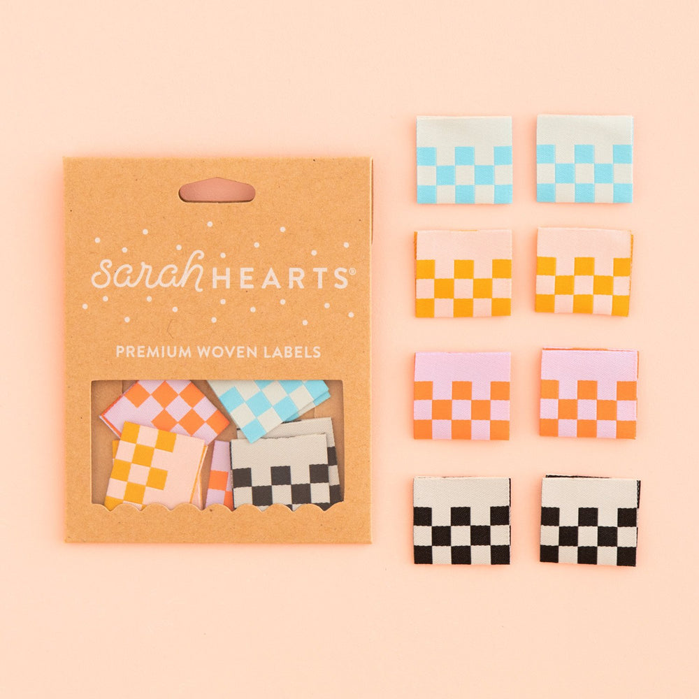 Woven Sewing Labels - Checkerboard Multipack (set of 8)