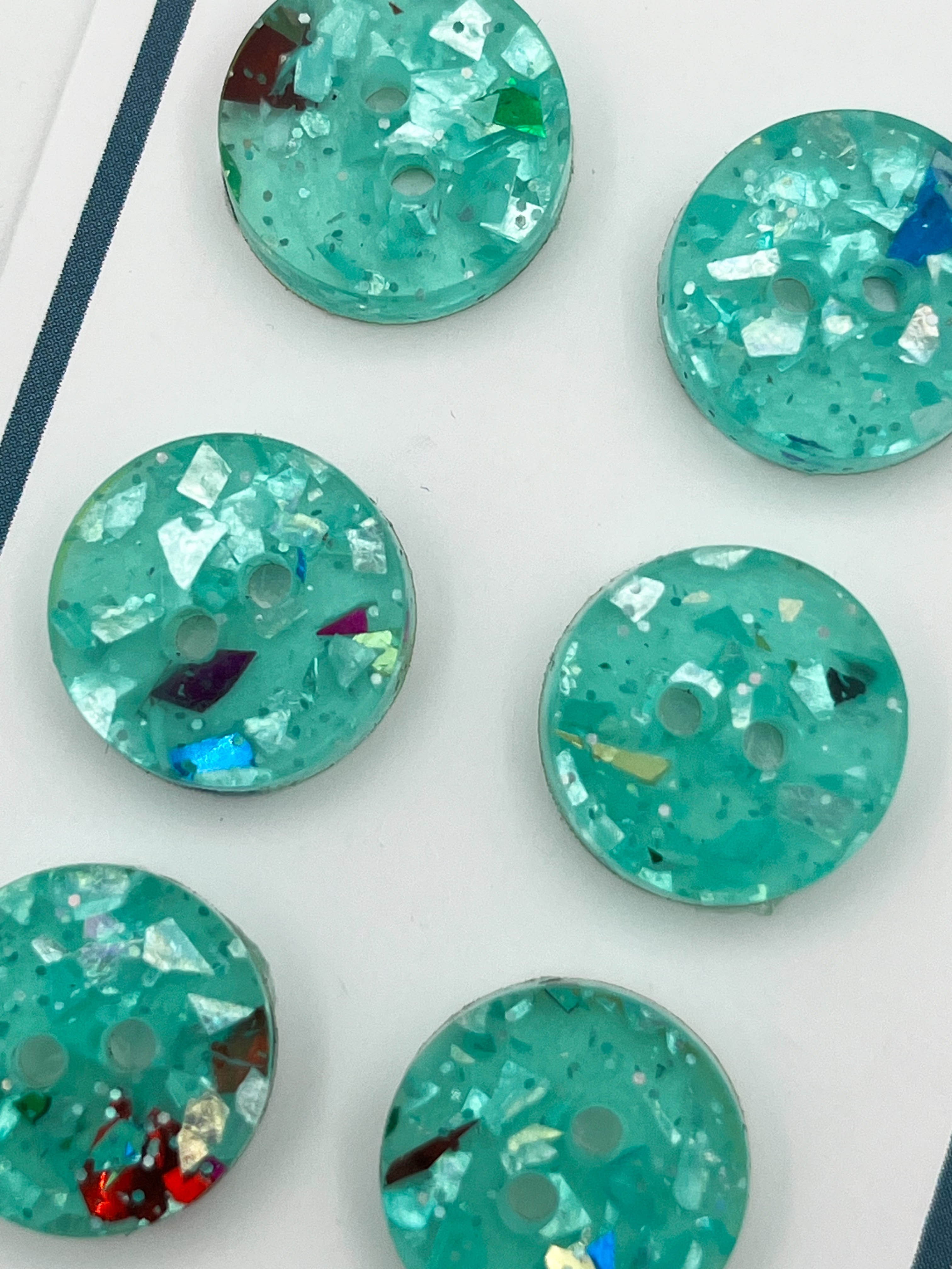 Turquoise Glitter Buttons – Wyldwood Creative