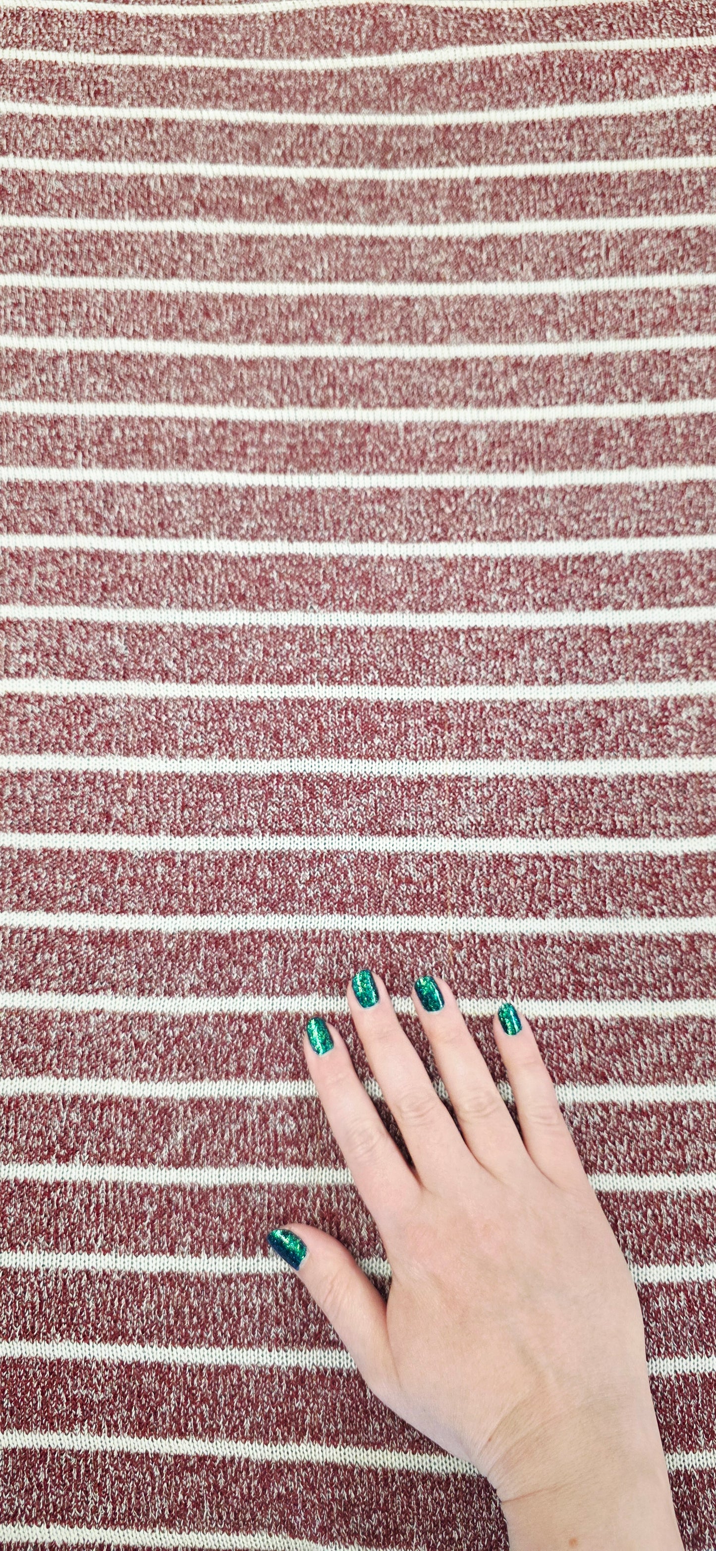 ReStash: 3yd Red Stripe Sheer Hacci Knit