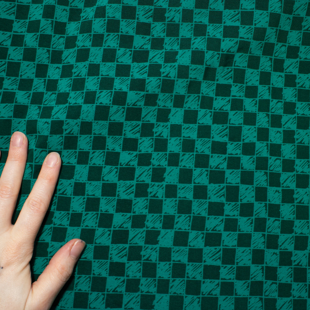 ReStash: 2yds Teal Checkerboard