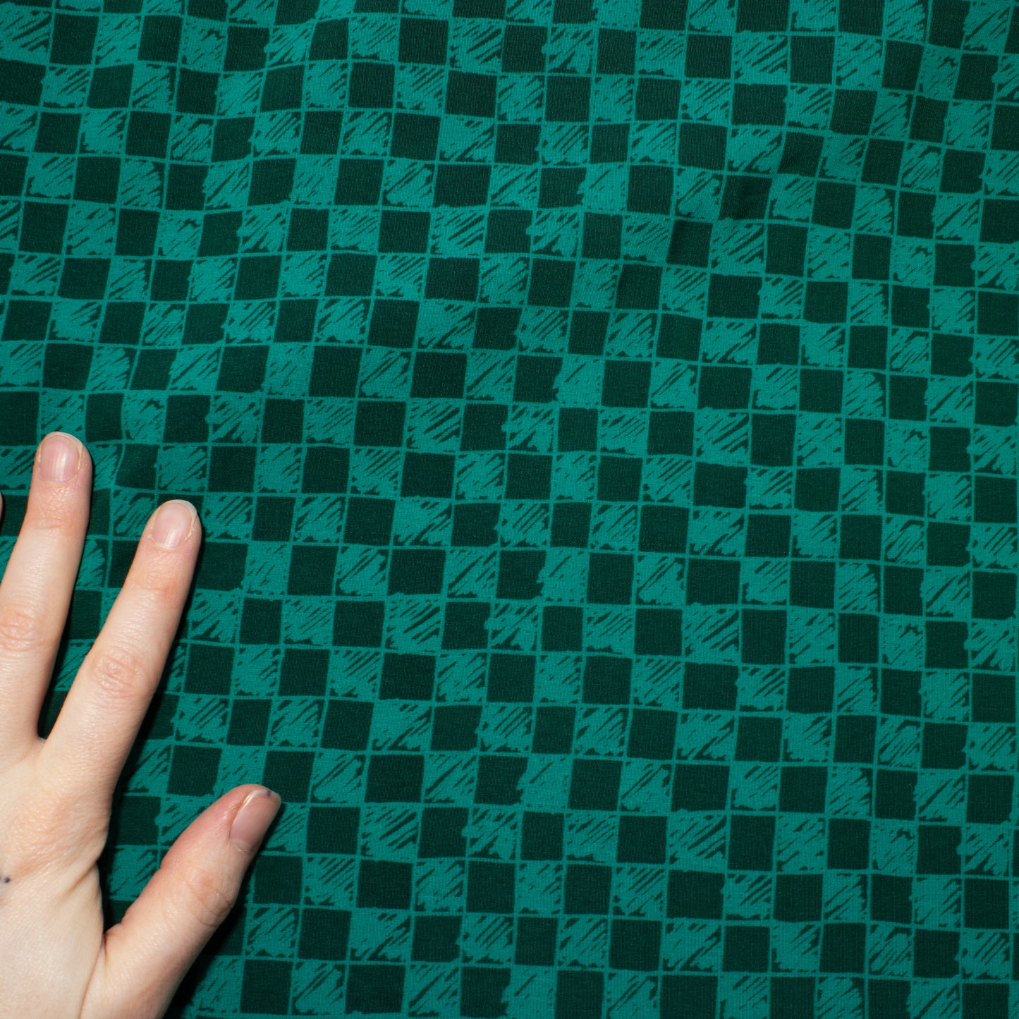 ReStash: 2yds Teal Checkerboard