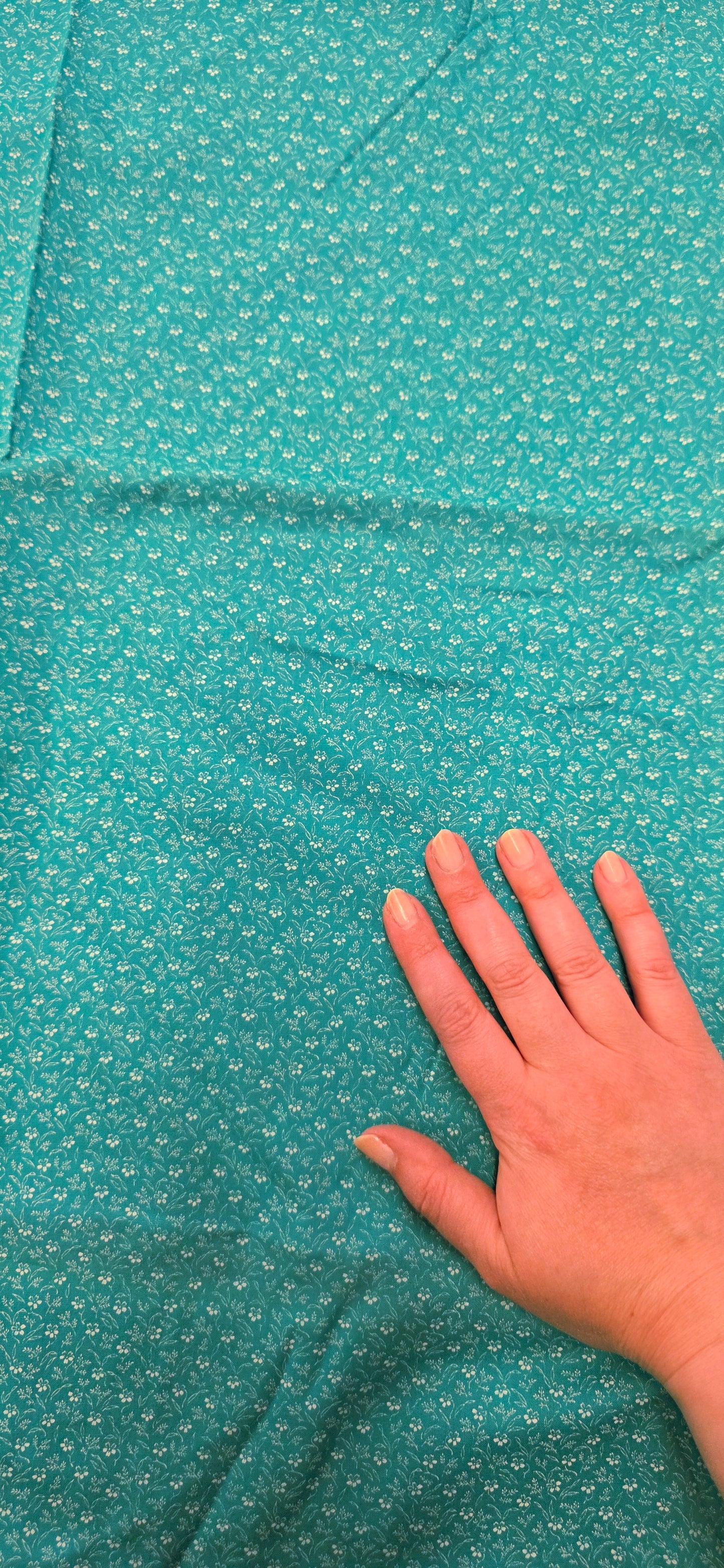 ReStash: 3.75yd Teal Floral Cranston Vintage Cotton