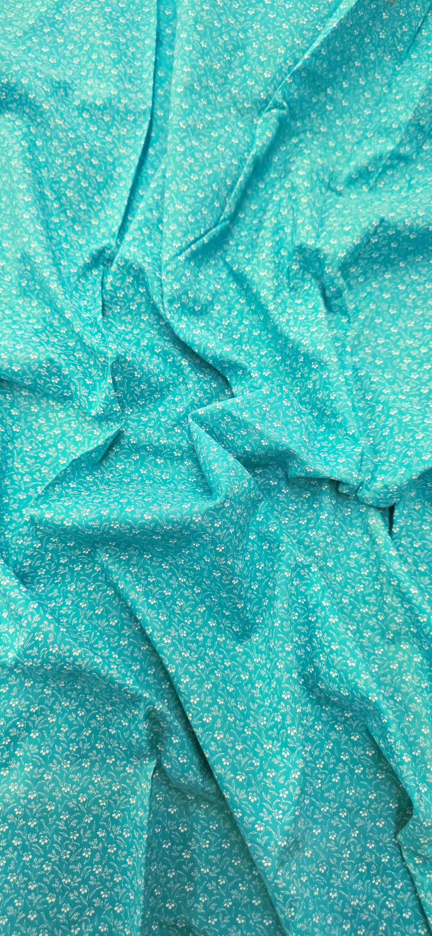 ReStash: 3.75yd Teal Floral Cranston Vintage Cotton