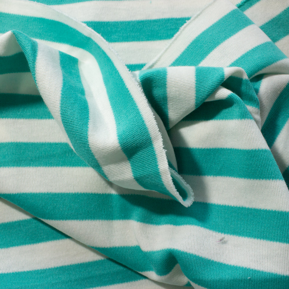 ReStash: Teal Stripe Knit - Sold by the 1/2 yd