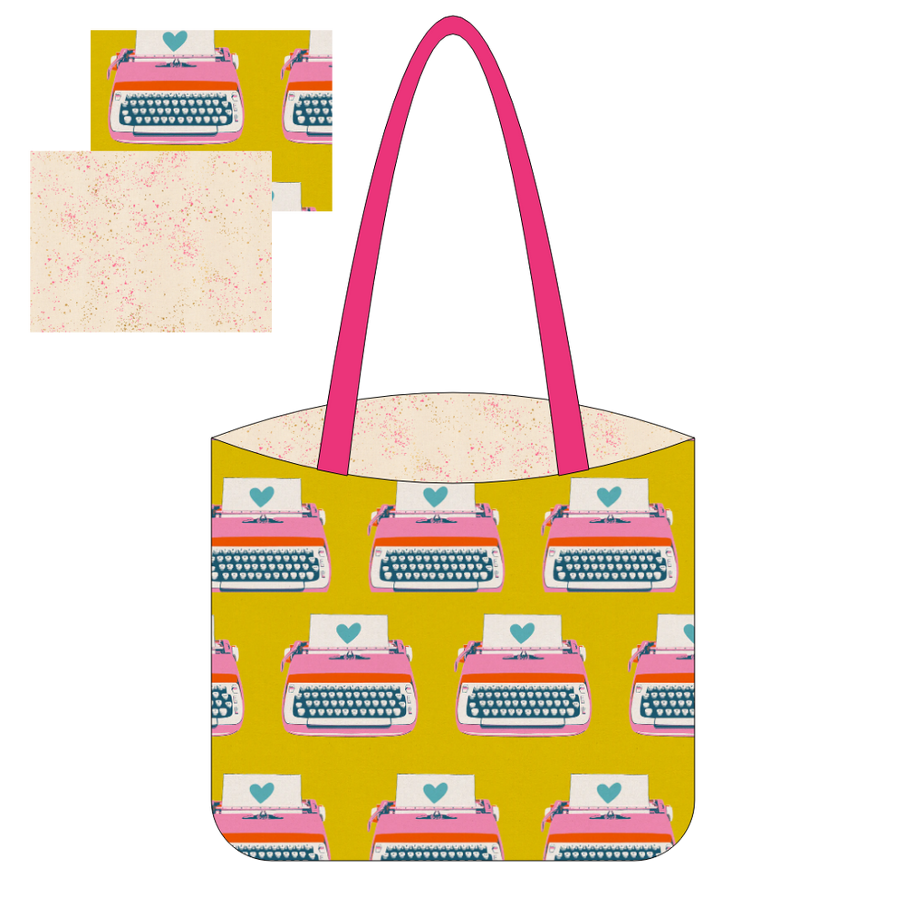 Typewriter Neon Pink Canvas Tote Kit