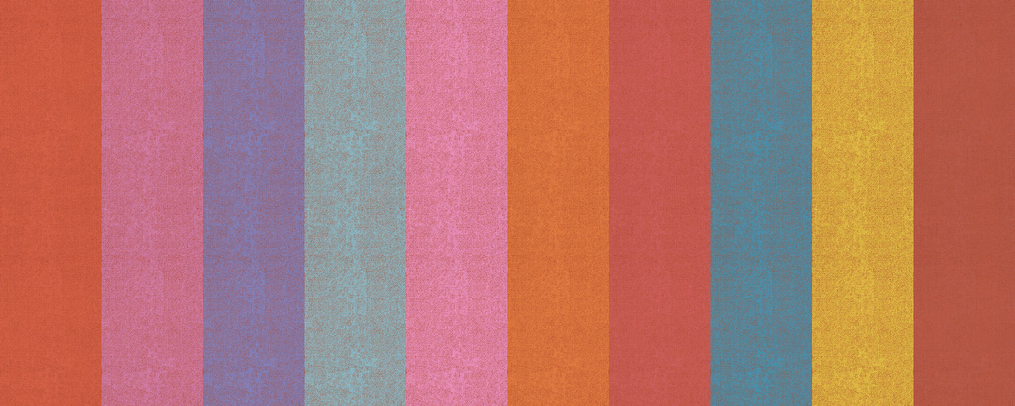 Warp & Weft - Ooh Lucky Lucky - Poolside Stripe - Peony