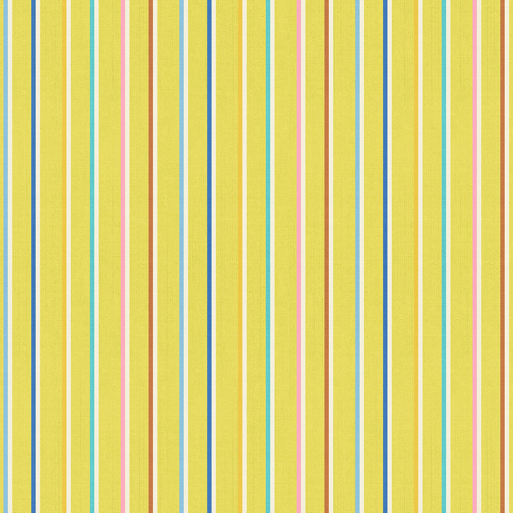 Warp & Weft - Ooh Lucky Lucky - Sketch Stripe - Citron Twist