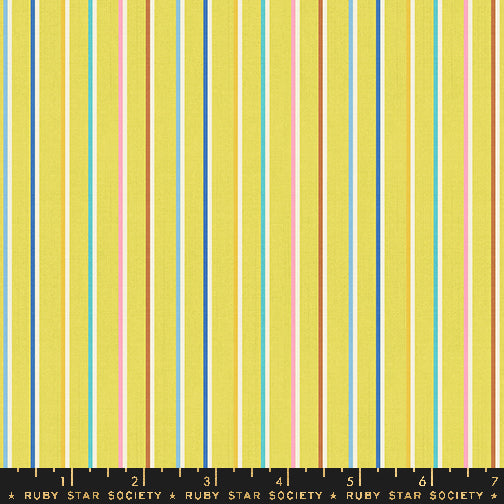 Warp & Weft - Ooh Lucky Lucky - Sketch Stripe - Citron Twist