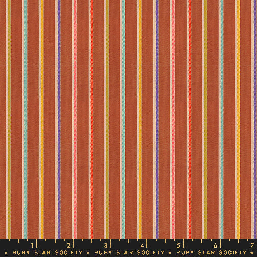 Warp & Weft - Ooh Lucky Lucky - Sketch Stripe - Maple Flat