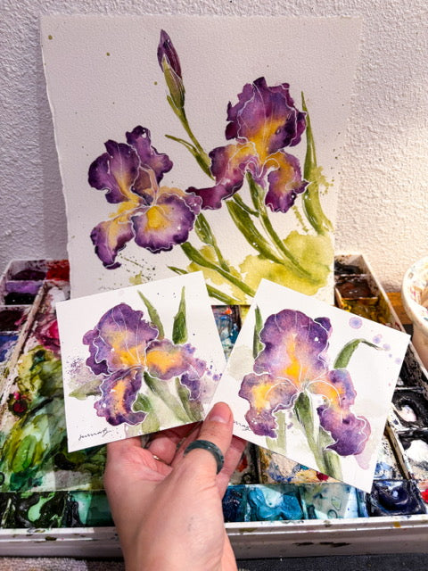 watercolor irises