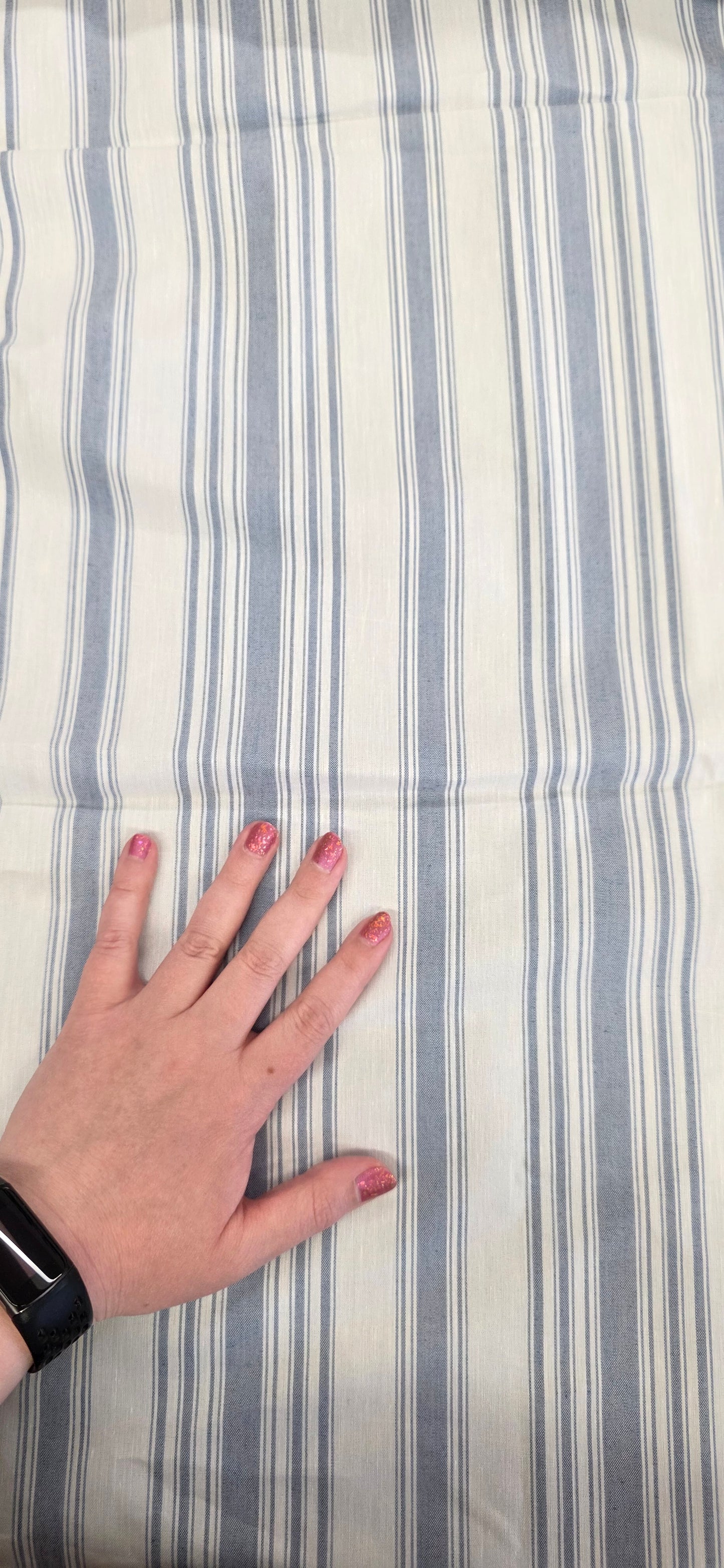 ReStash: 2.5yd Blue and White Striped Cotton