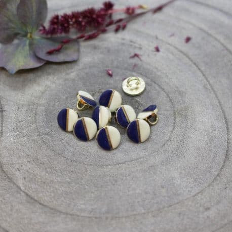 Wink Buttons - Off-White & Cobalt (9 mm)